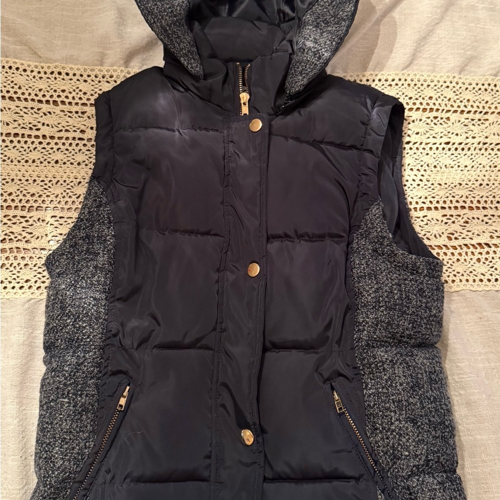 Ci Sono navy Quilted Vest with Gold Buttons - Picture 3 of 9